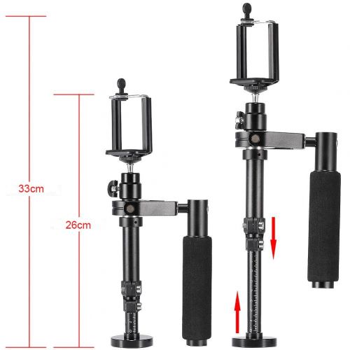  Andoer Handheld Portable Video Shooting Smartphone Stabilizer Adjustable Length with Cellphone Clip Carry Bag for SJCAM Gopro Action Camera iPhone Samsung Smartphone