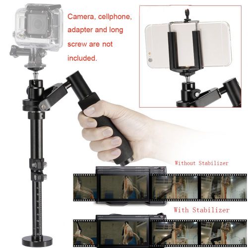  Andoer Handheld Portable Video Shooting Smartphone Stabilizer Adjustable Length with Cellphone Clip Carry Bag for SJCAM Gopro Action Camera iPhone Samsung Smartphone