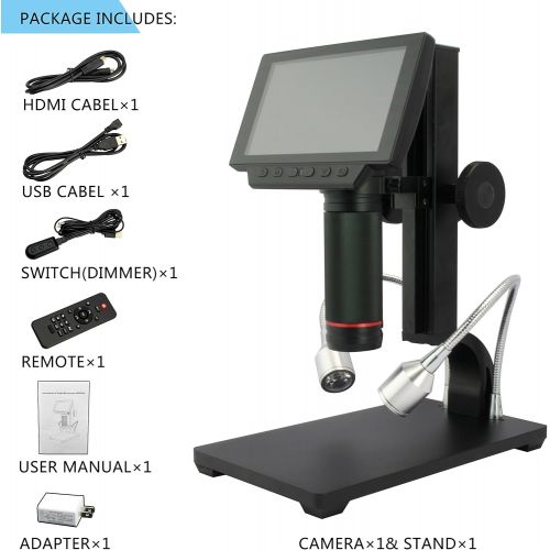  [아마존베스트]Andonstar 5 inch Screen 1080P Digital Microscope HDMI Microscope for Circuit Board Repair Soldering Tool ADSM302