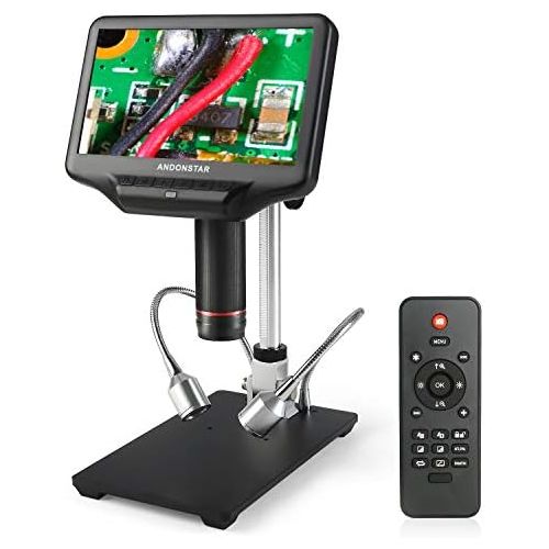  [아마존베스트]Andonstar AD407 3D HDMI Soldering Digital Microscope with 4MP UHD and 7 Inch Adjustable LCD Screen USB Video Microscopes for Phone Repair SMT SMD DIY