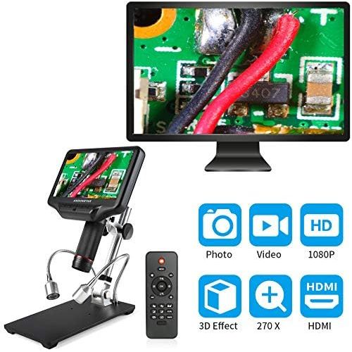  [아마존베스트]Andonstar AD407 3D HDMI Soldering Digital Microscope with 4MP UHD and 7 Inch Adjustable LCD Screen USB Video Microscopes for Phone Repair SMT SMD DIY