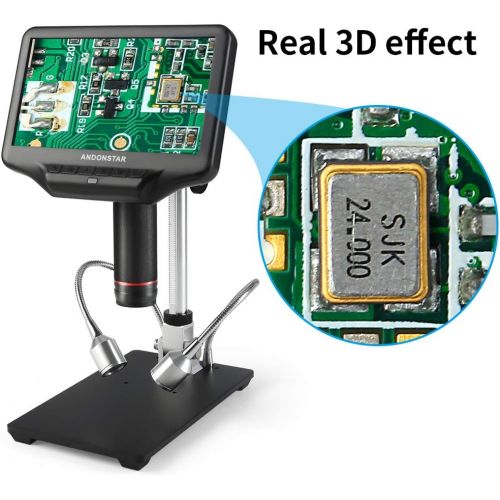  [아마존베스트]Andonstar AD407 3D HDMI Soldering Digital Microscope with 4MP UHD and 7 Inch Adjustable LCD Screen USB Video Microscopes for Phone Repair SMT SMD DIY