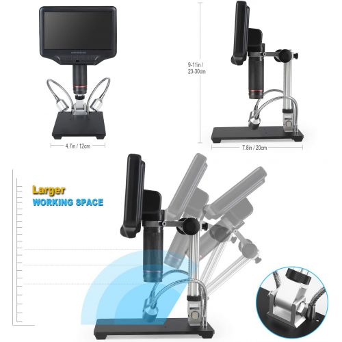  [아마존베스트]Andonstar AD407 3D HDMI Soldering Digital Microscope with 4MP UHD and 7 Inch Adjustable LCD Screen USB Video Microscopes for Phone Repair SMT SMD DIY