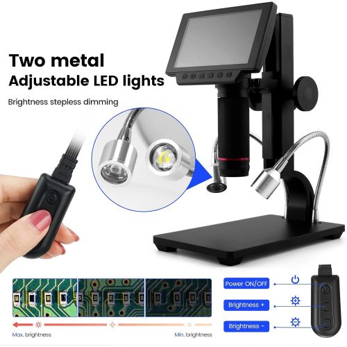  [아마존베스트]Andonstar 5-Inch Screen HDMI 1080P Digital Microscope Microscope for PCB Repair Soldering Tool ADSM302