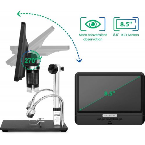  [아마존베스트]Andonstar AD208 8.5 Screen Coin Microscope 260X LCD Lab Handheld USB Microscope for PCB Repair Soldering Coin Collection