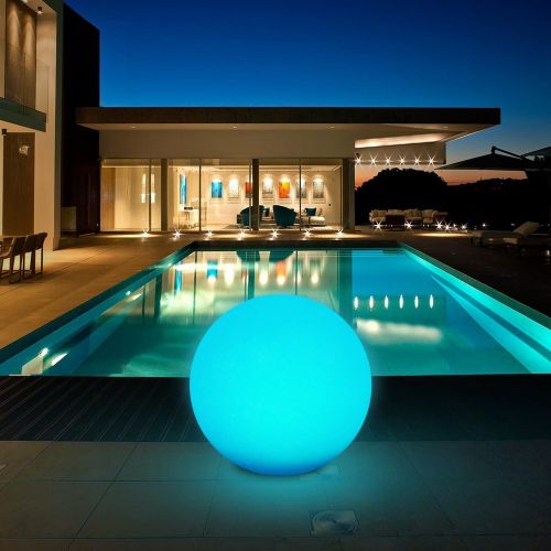  Andota LED, Rechargeable Remote Control Cordless 16 RGB Colors Decorative Waterproof Ball Indoor Outdoor Night Lights for Home Garden(8 inch-Sphere), 8Inch