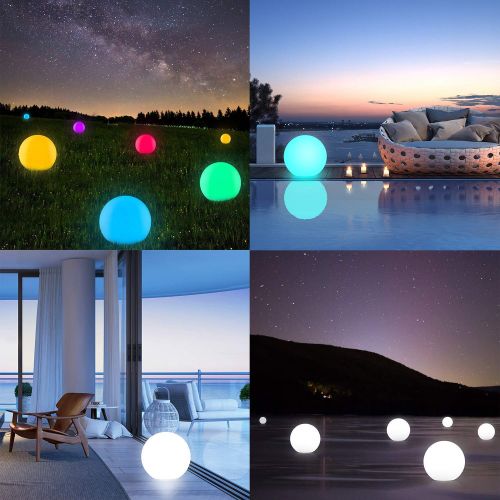  Andota LED, Rechargeable Remote Control Cordless 16 RGB Colors Decorative Waterproof Ball Indoor Outdoor Night Lights for Home Garden(8 inch-Sphere), 8Inch