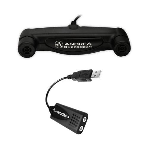  [아마존베스트]Andrea Communications C1-1021450-100 PureAudio USB-SA External Digital USB Sound Card with Superbeam Array2S Microphone Bundle