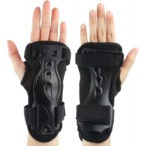  Andux Ski Gloves Extended Wrist Palms Protection Roller Skating Hard Gauntlets Adjustable Skateboard Gauntlets Support HXHW-01