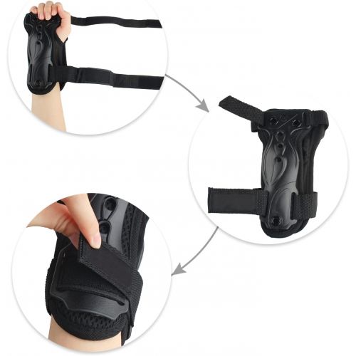  Andux Ski Gloves Extended Wrist Palms Protection Roller Skating Hard Gauntlets Adjustable Skateboard Gauntlets Support HXHW-01