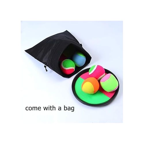  Aneco Toss and Catch Paddle Game Set Disc Paddles and Toss Ball Sport Game with Storage Bag, 6 Paddles and 6 Balls