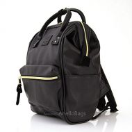 Japan Anello Backpack Unisex BLACK MINI SMALL PU LEATHER Rucksack School Bag Campus