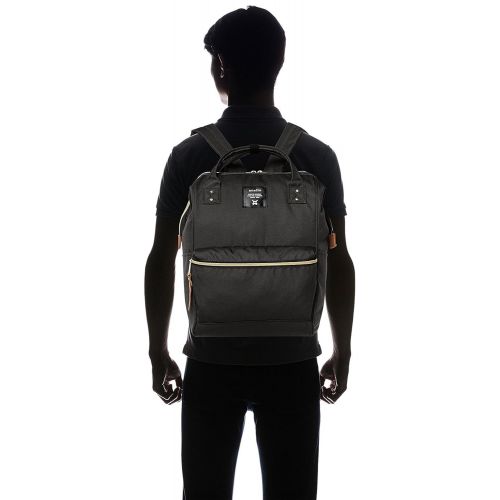  Japan Anello Backpack Unisex LARGE BLACK Rucksack Waterproof Canvas Bag Campus School