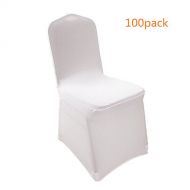 Anfan Universal 100pcs White Chair Covers Spandex/Slipcovers For Wedding, Party, Banquet(Set Of 100)