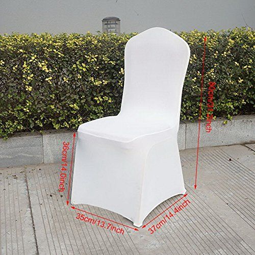  Anfan Universal 100pcs White Chair Covers Spandex/Slipcovers For Wedding, Party, Banquet(Set Of 100)