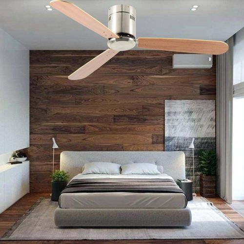  Anfersonlight Modern Ceiling Fan Remote Indoor Mute Energy Saving Fan for Home Decoration (52-Inch 3-Blade FLUSH MOUNT(No Lights))