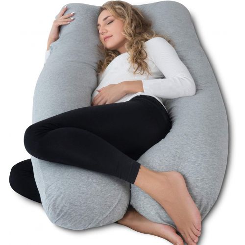  [아마존베스트]AngQi Pregnancy Pillow, U Shaped Maternity Pillow for Pregnant Women with Body Pillow Jersey Cover and Vest Cover, 55-inch