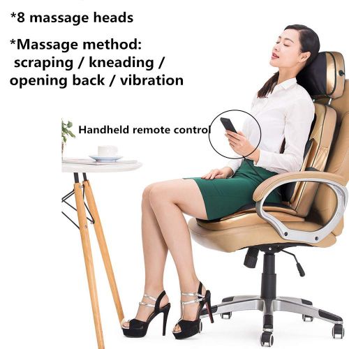  Anga Neck And Back Massager Cushion Deep Kneading, Pressing Rolling Vibration 5d Shiatsu Massage...