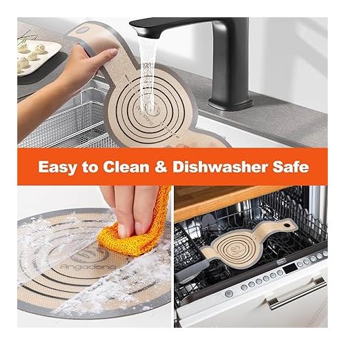  Large Silicone Bread Sling Dutch Oven - 9.5 inch Non-Stick & Easy Clean Reusable Silicone Bread Baking Mat. With Extra Long Handles Bread Baking Sheet Liner, 1 Grey pcs for Transferable Dough