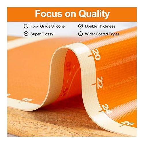  Silicone Baking Mat Sheets Set, Best Japan Silicone,Easy Clean &Non-Stick Food Grade Reusable Baking Mat, 2 Half Sheet Baking Mats for Oven, Make Macarons, Cookies, Pizza, Bread and Pastry