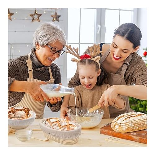  Silicone Bread Sling Oval - Non-Stick & Easy Clean Reusable Oval Silicone Baking Mat for dutch oven. With Long Handles Sourdough Bread Baking mat tools supplier Liner, 2 Orange Set