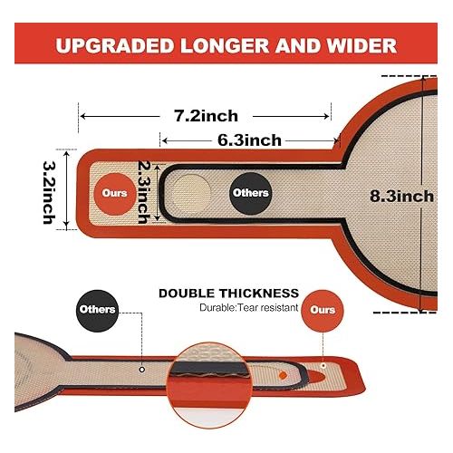  Silicone Bread Sling Oval and Round - Non-Stick & Easy Clean Reusable Oval Silicone Baking Mat for dutch oven. With Long Handles Sourdough Bread Baking mat tools supplier Liner,2 Brown Set