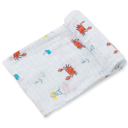  Angel Dear Bamboo Swaddle Two Pack, Crabby