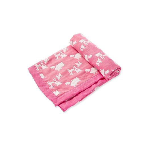  Angel Dear Jacquard Blanket, Farm Animal Pink