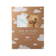 Angel Dear Swaddle and Blankie Gift Set, I Love My Planet with Brown Bear