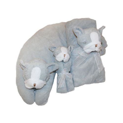  Angel Dear 3 Pcs Gift Set, Grey Bulldog