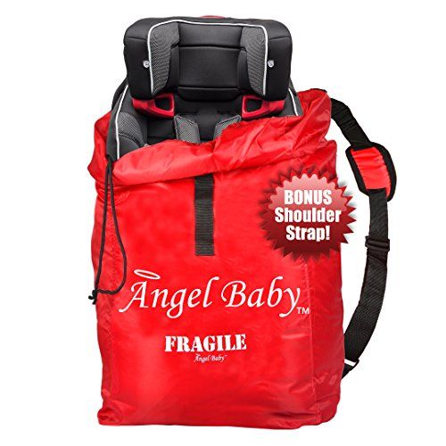  [아마존베스트]Angel Baby Car Seat Travel Bag for Air Travel: Carseat Bag for Gate Check, Red