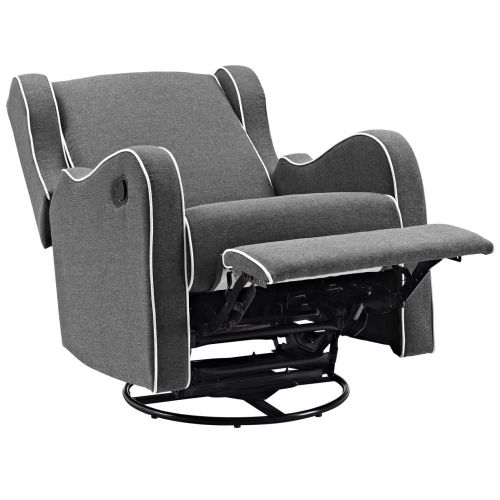  Angel Line Rebecca Upholstered Swivel Gliding Recliner, Dark Gray Linen