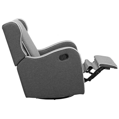  Angel Line Rebecca Upholstered Swivel Gliding Recliner, Dark Gray Linen