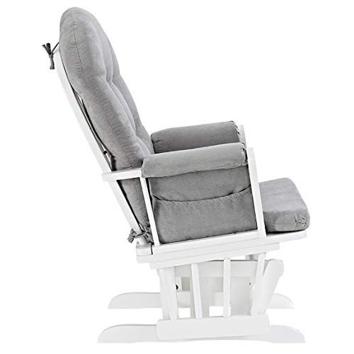  [아마존베스트]Angel Line Windsor Glider and Ottoman, White with Gray Cushion