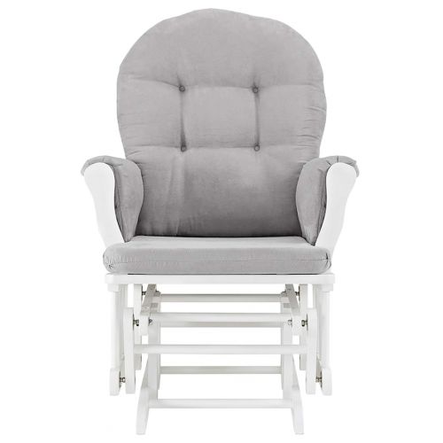  [아마존베스트]Angel Line Windsor Glider and Ottoman, White with Gray Cushion