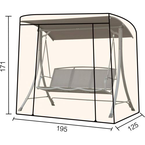  Besuchen Sie den Angel Living-Store Angel Living Hollywoodschaukel Gartenschaukel Rattan 3 Sitzer (Schutzhuelle Blau)