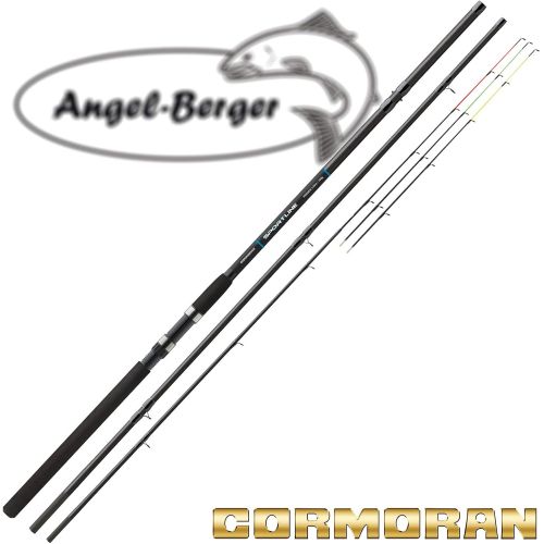  [아마존베스트]Angel-Berger Cormoran Sportline Feeder Feederrute Angelrute 3 Wechselspitzen Rutenband