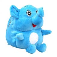 AngelGift Adorable Elephant Plush Schoolbag Nursery Small Backpack Rucksack Bag for Baby Kids Child (3-5yrs) (Blue)