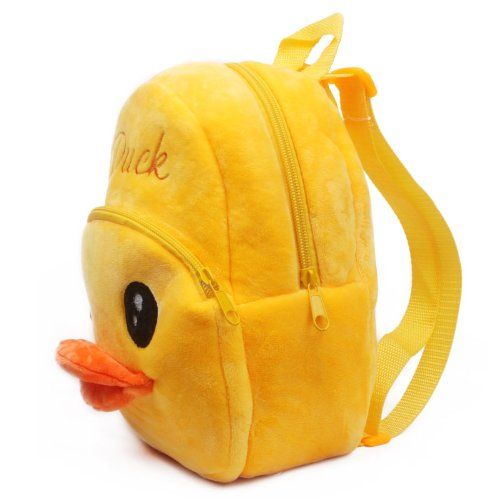  AngelGift Adorable Cartoon Plush Schoolbag Nursery Small Backpack Rucksack Bag for Baby Kids Child (1-3yrs) (Rubber Duck)