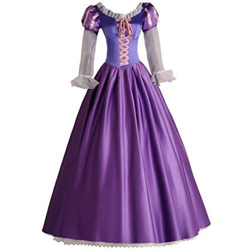  Angelaicos Womens Princess Costume Party Long Purple Victorian Dress