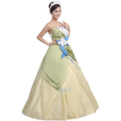  할로윈 용품Angelaicos Womens Floral Fairy Costume Halloween Cosplay Long Dress Green