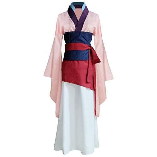  할로윈 용품Angelaicos Womens Princess Mulan Costume Dress Chinese Heroine Party Ball Gown