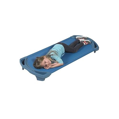  Angeles SpaceLine Nap Cots, Kids Daycare and Preschool Sleeping Cot, Standard Size, Set of 4, Ocean Blue