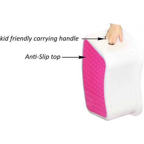  [아마존베스트]Kids Best Friend Girls Pink Step Stool, Ideal Gift, Take It Along in Bedroom, Kitchen, Bathroom and Living Room. Great for Potty Training