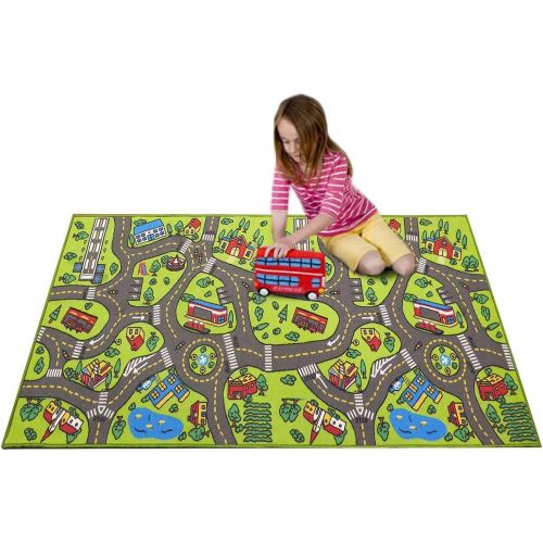  Angelz Extra Large 6.6 Feet Long! Kids Carpet Playmat Rug | City Life, Great to Play with Cars & Toys - Have Fun! Safe, Learn, Educational -Ideal Gift for Children Baby Bedroom Play Room