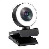 [아마존핫딜]Angetube Full HD Streaming 1080p Webcam/Eingebautes Einstellbares Ringlicht mit Mikrofon Autofokus Web Cam fuer Xbox Gamer, Facebook und YouTube Streamer