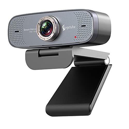  1080P Web Camera for Computer - Angetube HD Webcam with Microphone - USB PC Camera with 90-Degree Wide Angle, Plug and Play for Zoom Skype Teams Streaming Video Calling