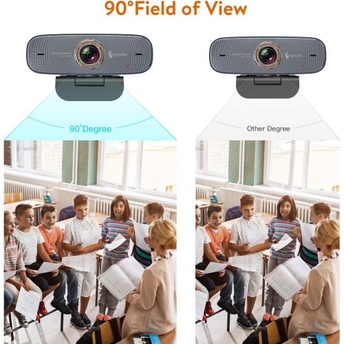  1080P Web Camera for Computer - Angetube HD Webcam with Microphone - USB PC Camera with 90-Degree Wide Angle, Plug and Play for Zoom Skype Teams Streaming Video Calling