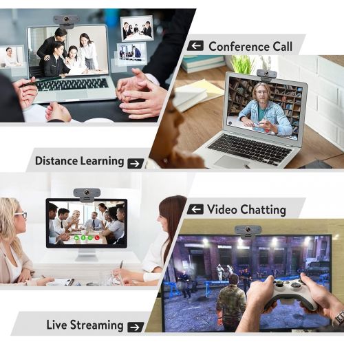  1080P Web Camera for Computer - Angetube HD Webcam with Microphone - USB PC Camera with 90-Degree Wide Angle, Plug and Play for Zoom Skype Teams Streaming Video Calling