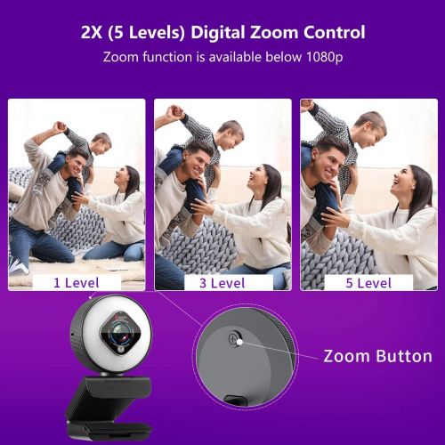  Streaming Webcam 1080P with Ring Light - HD Web Camera with Digital Zoom Autofocus for Computer PC Laptop Mac - Angetube 962 USB Web Cam for Gaming Xbox Google Meet